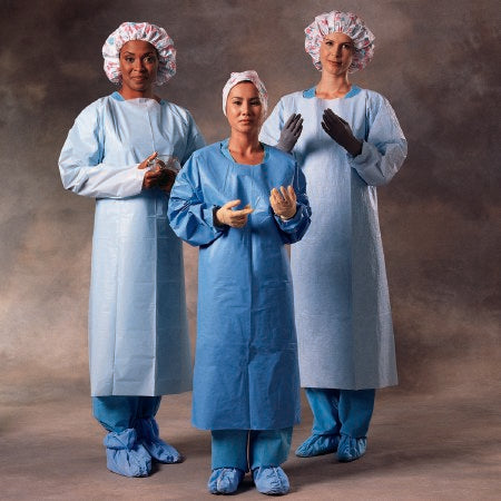 O&M Halyard - Protective Procedure Gown One Size Fits Most Blue NonSterile Not Rated Disposable - 69600