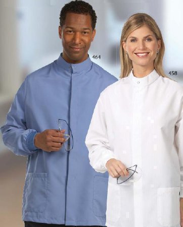 Fashion Seal Uniforms Lab Coat Ceil Blue X-Large Long Sleeves Knee Length - 457 XL