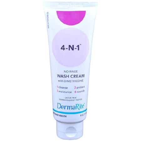 DermaRite Industries DermaRite 4-N-1 Rinse-Free Body Wash Cream 4 oz. Tube Fresh Scent - 208
