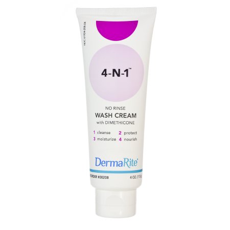 DermaRite 4-N-1 - Rinse-Free Body Wash Cream 4 oz. Tube Fresh Scent - 00208