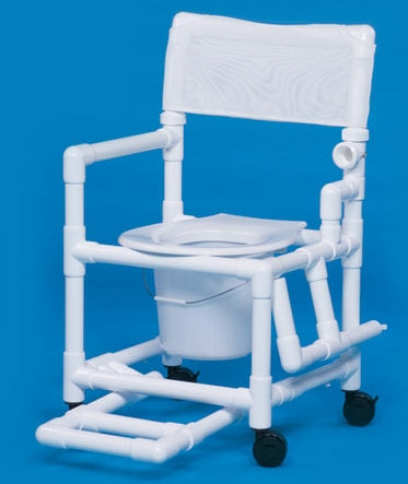 IPU Standard Commode / Shower Chair Drop Arm - Left PVC Frame Mesh Back - VL SC17 P FRLDA