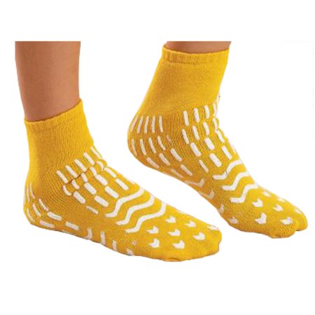 Care-Steps - Fall Management Slipper Socks Medium Yellow Ankle High - 80180