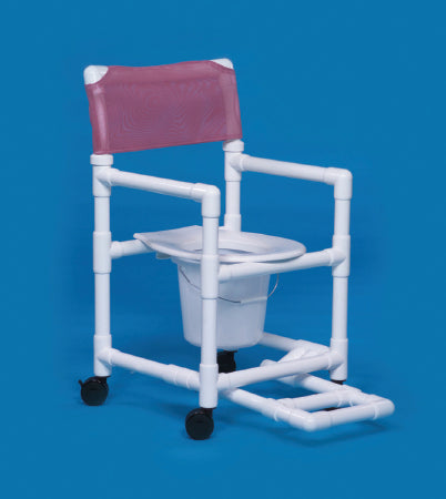 IPU Standard Commode / Shower Chair Fixed Arm PVC Frame Mesh Back - VL SC17 WINEBERRY