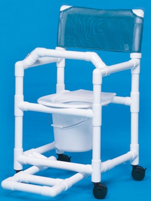 Standard - Commode / Shower Chair Fixed Arm PVC Frame Mesh Back - VL SC17 P FRLB
