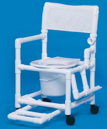 IPU Standard Commode / Shower Chair Drop Arm - Left PVC Frame Mesh Back - VL SC17 P FRLDA