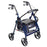drive Duet - 4 Wheel Rollator / Transport Chair Blue Adjustable Height / Transport / Folding Aluminum Frame - 795B