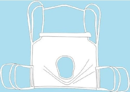Drive Medical Seat Commode Sling 4 or 6 Point With Head Support Straps - Attached Medium 600 lbs. Weight Capacity - 13254