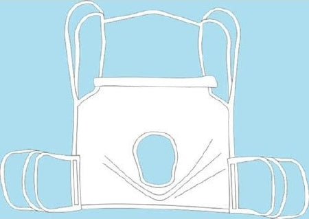 Drive Medical Seat Commode Sling 4 or 6 Point With Head Support Straps - Attached Small 600 lbs. Weight Capacity - 13254S