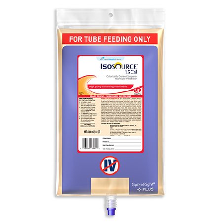 Nestle Healthcare Nutrition Isosource 1.5 Cal Tube Feeding Formula 1000 mL Bag Ready to Hang Unflavored Adult - 10043900181810