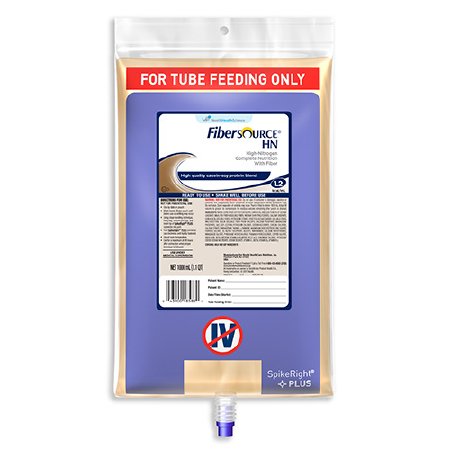 Nestle Healthcare Nutrition Fibersource HN Tube Feeding Formula 1000 mL Bag Ready to Hang Unflavored Adult - 10043900185887