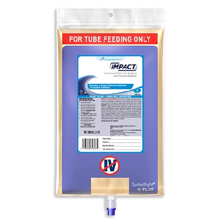 Nestle Healthcare Nutrition Impact Tube Feeding Formula 1000 mL Bag Ready to Hang Unflavored Adult - 10043900358182