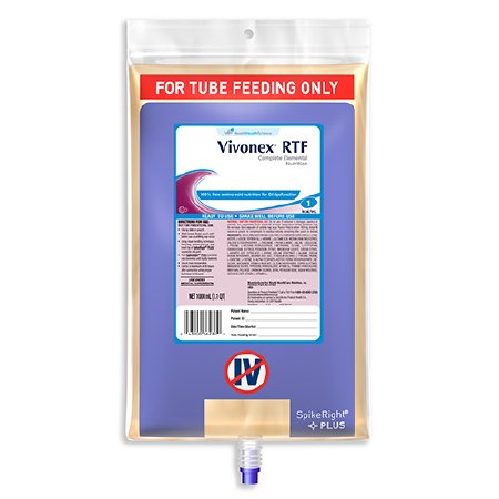 Nestle Healthcare Nutrition Vivonex RTF Tube Feeding Formula 1000 mL Bag Ready to Hang Unflavored Adult - 10043900362806
