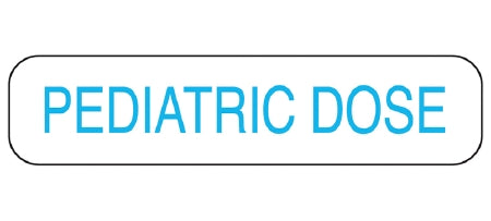 Health Care Logistics Barkley Pre-Printed Label Auxiliary Label Pediatric Dose Blue 3/8 X 1-5/8 Inch - 2972