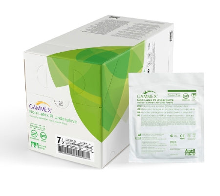 Ansell GAMMEX Non-Latex PI Underglove Surgical Glove Size 7 Sterile Polyisoprene Standard Cuff Length Smooth Green Not Chemo Approved - 20687270