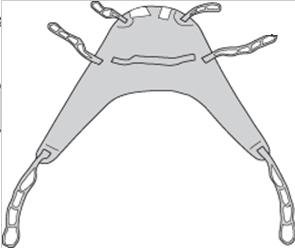 Drive Medical - Seat and Back Divided Leg Sling 4 or 6 Point With Head Support Straps - Attached Large 450 lbs. Weight Capacity - 13262L