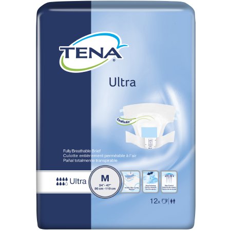 TENA Ultra - Unisex Adult Incontinence Brief Medium Disposable Heavy Absorbency - 67252