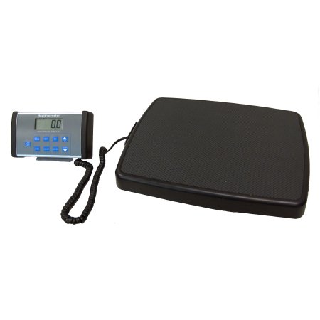 Health O Meter - Floor Scale Digital LCD Display 500 lbs. / 220 kg Capacity Black AC Adapter / Battery Operated - 498KL