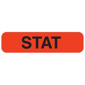 Tabbies Pre-Printed Label Advisory Label STAT Fluorescent Red 5/16 X 1-1/4 Inch - AP343