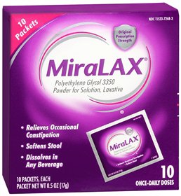 Bayer MiraLAX Laxative Powder 10 per Box 17 Gram Strength Polyethylene Glycol 3350 - 11523726803