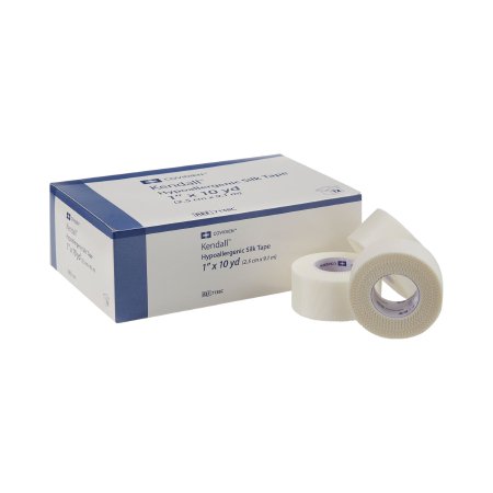 Kendall Hypoallergenic Silk - Medical Tape Easy Tear Silk-Like Cloth 1 Inch X 10 Yard White NonSterile - 7138C