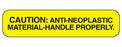 Barkley - Pre-Printed Label Warning Label Yellow Paper Caution Anti-Neoplastic Material Black 3/8 X 1-5/8 Inch - 2136