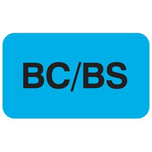 Tabbies - Pre-Printed Label Advisory Label Light Blue BC/BS Black Quality Control Label 7/8 X 1-1/2 Inch - MAP1650