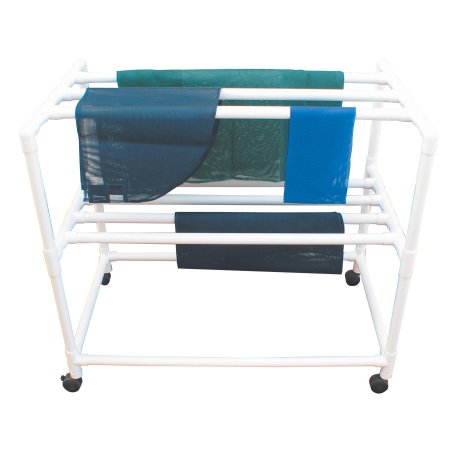 Mjm International - Linen Cart with Cover 2 Shelves 75 lbs. per Shelf Weight Capacity PVC 3 Inch Twin Casters - 325-2C