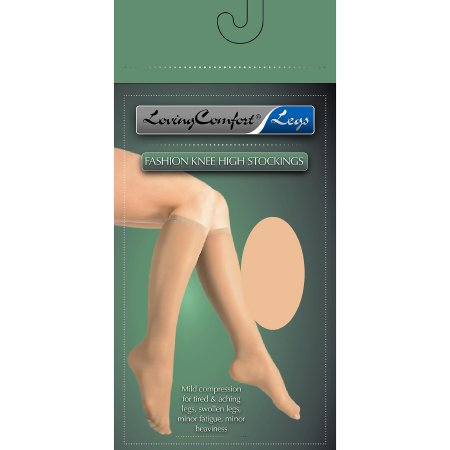 Loving Comfort - Compression Stocking Knee High Small Beige Closed Toe - 1648 BEI SM
