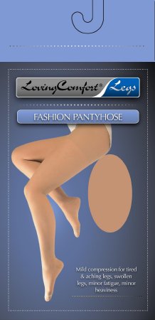 Loving Comfort - Compression Pantyhose Waist High Medium Beige Closed Toe - 1657 BEI MD