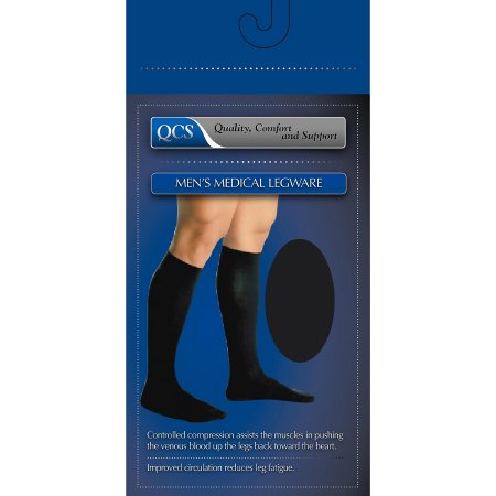 QCS - Compression Socks Knee High Large Black Closed Toe - 1662 BLA LG
