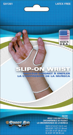 Scott Specialties Wrist Support Pull-On Knitted Elastic Left or Right Hand Beige Small - SA1361 BEI S
