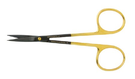 Padgett SuperCut - Iris Scissors 4-1/2 Inch Length Surgical Grade Ceramic Coated Stainless Steel / Tungsten Carbide NonSterile Finger Ring Handle Curved Blade Sharp Tip / Sharp Tip - PM-5SC306CTC