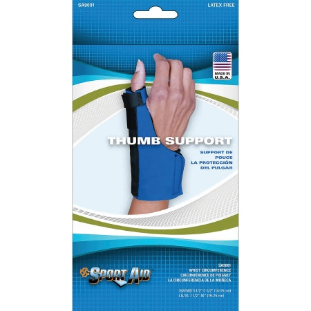 Sport-Aid - Thumb Support Adult Large / X-Large Hook and Loop Strap Closure Blue - SA9001 BLU L/X