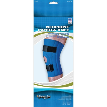 Sport-Aid - Knee Sleeve Medium 14 to 15 Inch Knee Circumference 12-1/2 Inch Length Left or Right Knee - SA9067 BLU MD