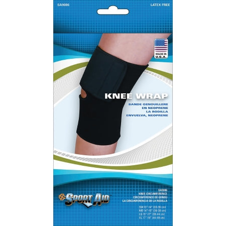 Sport-Aid - Knee Sleeve Medium Pull-On / Hook and Loop Strap Closure 14 to 15 Inch Knee Circumference Left or Right Knee - SA9086 BLA MD