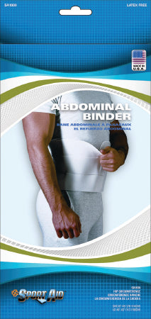 Scott Specialties Sport-Aid Abdominal Binder Small Hook And Loop Closure 30 to 45 Inch 9 Inch Unisex - SA1930 WHI S