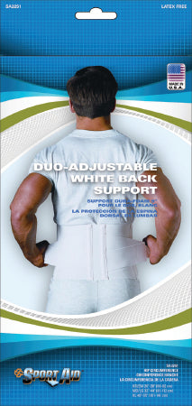 Scott Specialties Sport-Aid Back Support Belt Medium / Large Hook and Loop Closure 32 to 44 Inch 9 - 3 Inch, Tapered Unisex - SA3251 WHI M/L