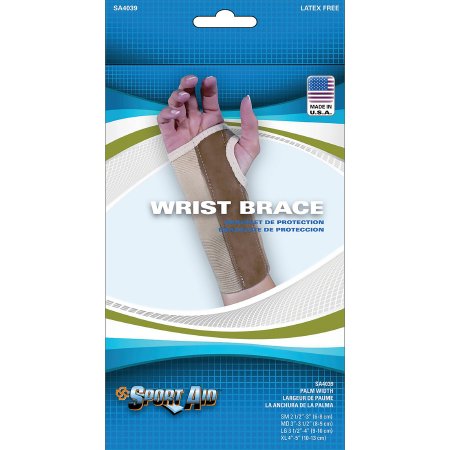 Scott Specialties - Wrist Brace Contoured Elastic / Suede Left Hand Beige Medium - SA4039 BEI MDL