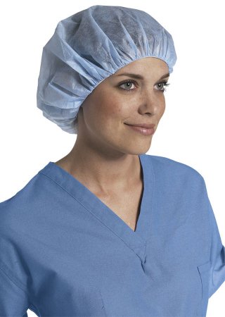 Pro Series - Bouffant Cap One Size Fits Most White / Pink Ribbon Elastic Closure - Medline - NON28230R