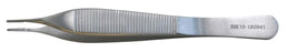 BR Surgical - Tissue Forceps Adson-Tubiana 4-3/4 Inch Length Surgical Grade Stainless Steel NonSterile NonLocking Thumb Handle Straight 1 X 2 Teeth with Tying Platform - BR10-180941