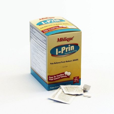 Medique Products I-Prin Pain Relief 200 mg Strength Ibuprofen Unit Dose Tablet 100 per Box - 10047
