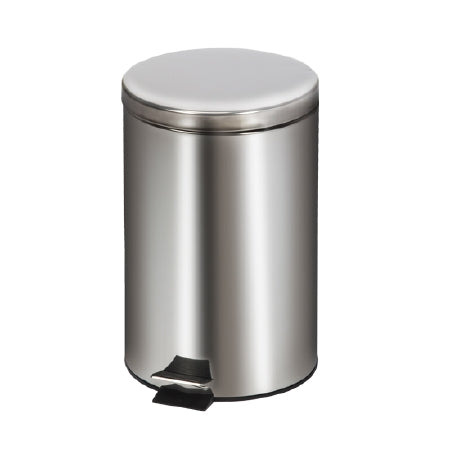 Clinton Industries Round Series Trash Can 20 Quart Round Silver Stainless Steel Step On - TR-20-S