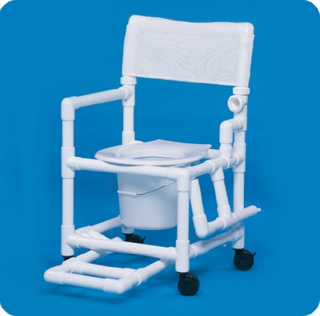 IPU Standard Shower Chair Fixed Arm PVC Frame Mesh Back - VL SC17 BLUE