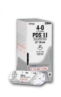 J & J Healthcare Systems PDS Plus Antibacterial Suture with Needle Absorbable Uncoated Violet Suture Monofilament Polydioxanone with Irgacare MP Antibacterial Suture Size 1 96 Inch Suture 1-Needle 65 mm Length 1/2 Circle Taper Point Needle - PDP880G