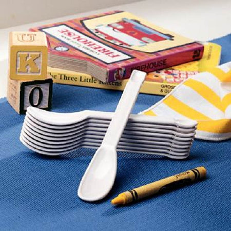 Patterson Medical Supply Child Feeding Spoon Double Ended White ABS Plastic - 1002