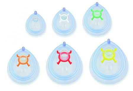Venticaire - Anesthesia Mask Tail Valve Style Neonatal Size 0 Hook Ring - 038-53-440SFPU
