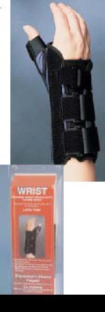 Premier - Wrist Brace with Thumb Spica Aluminium / Foam / Nylon / Plastic / Polyester Right Hand Black X-Small - 08144561