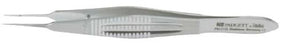 Miltex Padgett Suture Forceps Castroviejo 4-1/4 Inch Surgical Grade Stainless Steel NonSterile NonLocking Wide Thumb Handle Straight 0.5 mm Tips w/1X2 Delicate Teeth and Tying Platform - PM-4908