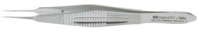 Padgett - Suture Forceps Castroviejo 4-1/4 Inch Length Surgical Grade Stainless Steel NonSterile NonLocking Wide Thumb Handle Straight 0.5 mm Tips with 1 X 2 Delicate Teeth and Tying Platform - PM-4908