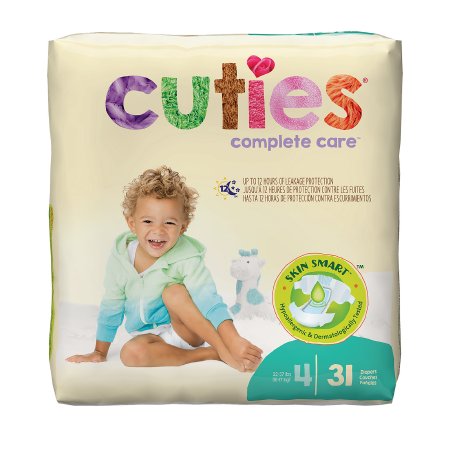 Cuties - Unisex Baby Diaper Size 4 Disposable Heavy Absorbency - CR4001